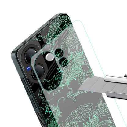 Dragons Green stylish phone case for vivo v60 | glossy glass and slim fit