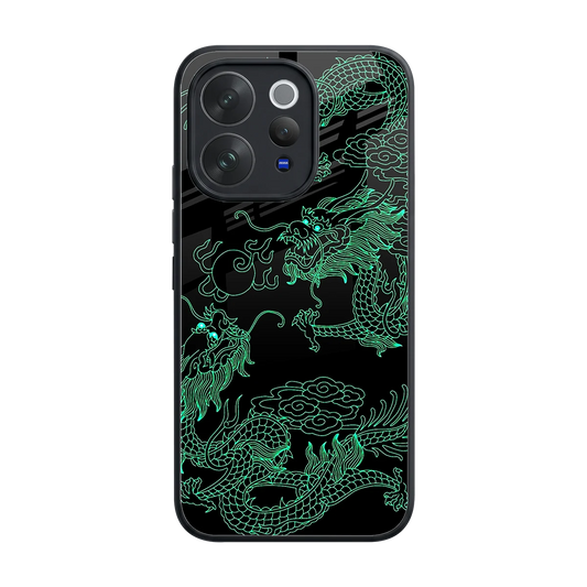 Dragons Green back phone cover | glass case for vivo v70