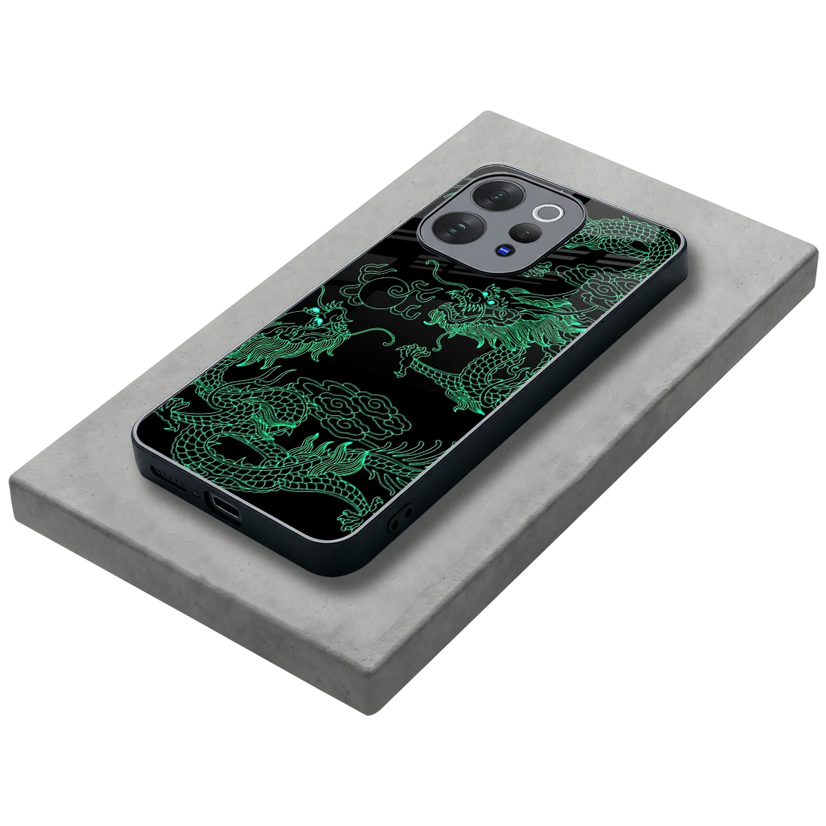 Dragons Green stylish phone case for vivo v70 | glossy glass and slim fit