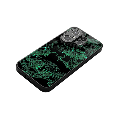Dragons Green stylish phone case for vivo x200 fe | glossy glass and slim fit