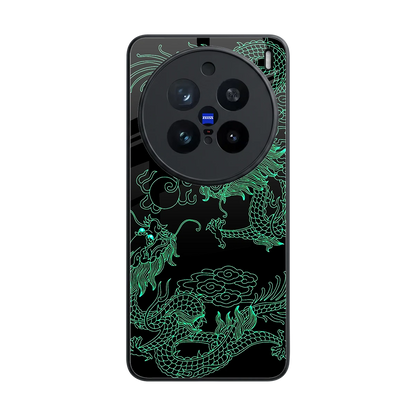 Dragons Green back phone cover | glass case for vivo x200 pro