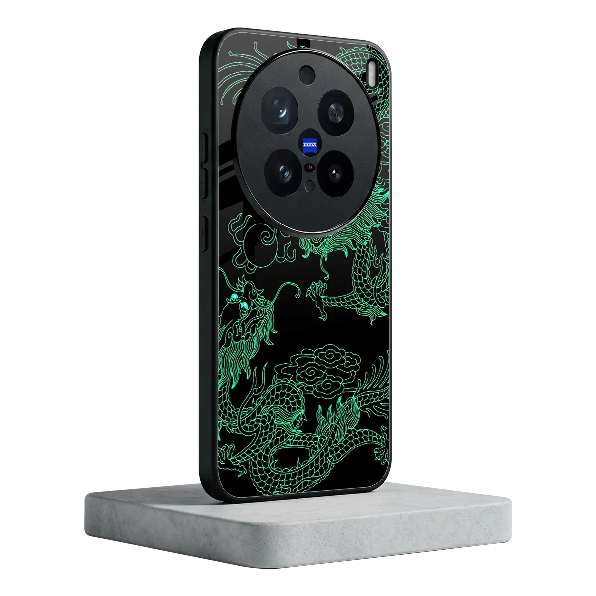 Dragons Green vivo x200 pro mobile cover | shockproof glass phone case