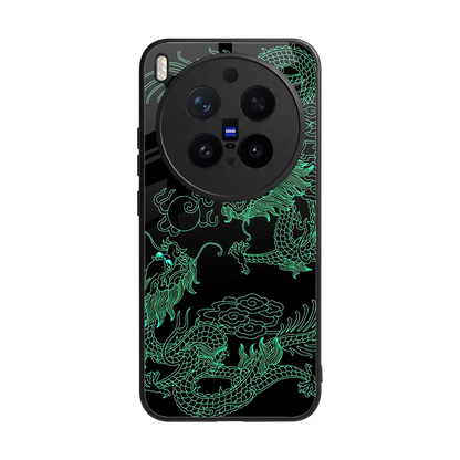 Dragons Green back phone cover | glass case for vivo x300 pro
