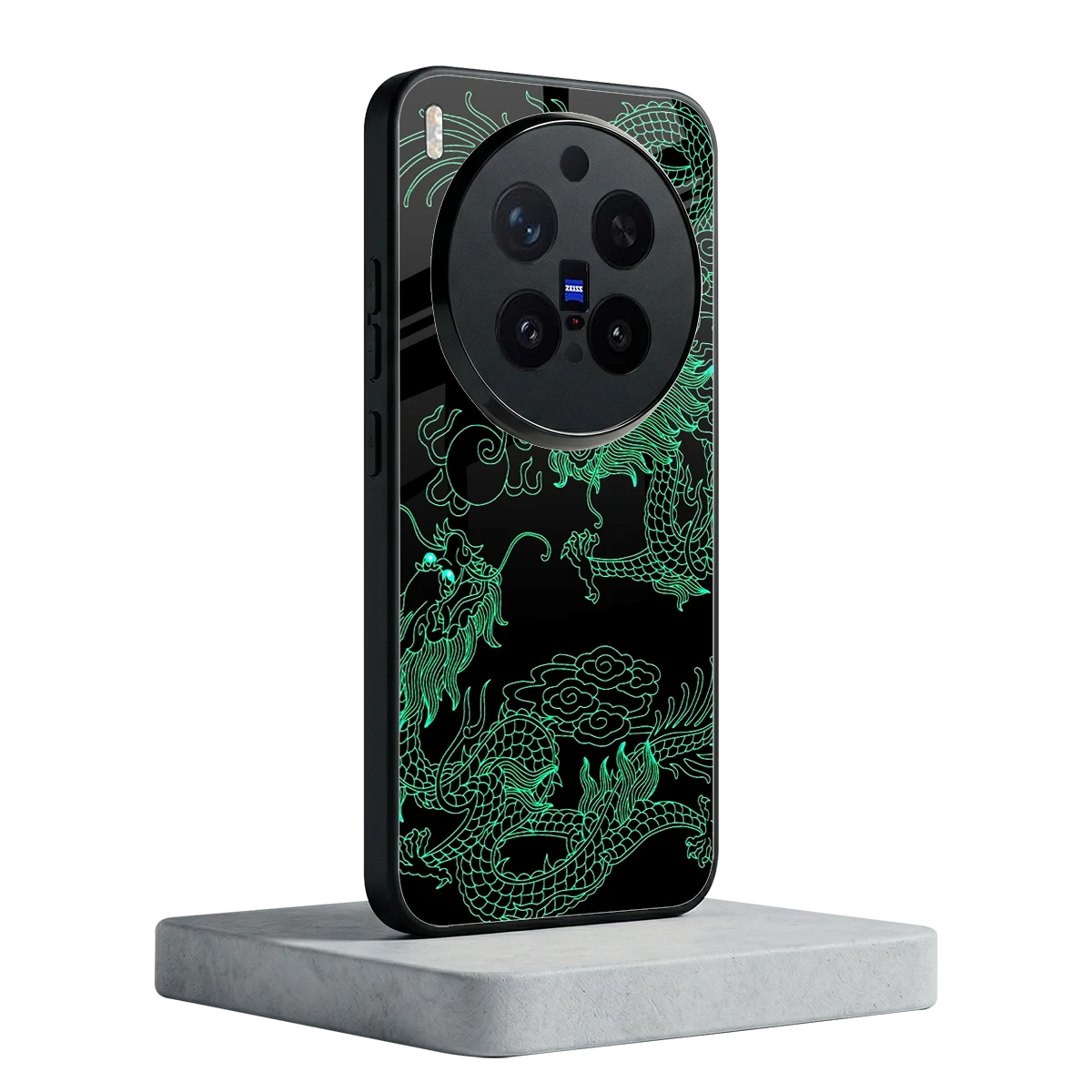 Dragons Green vivo x300 pro mobile cover | shockproof glass phone case