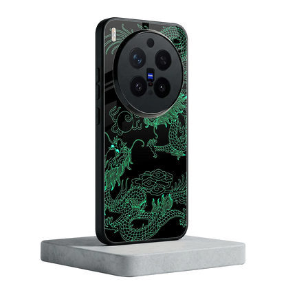 Dragons Green vivo x300 pro mobile cover | shockproof glass phone case
