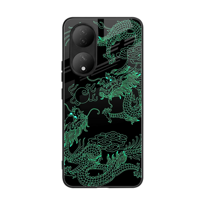 Dragons Green back phone cover | glass case for Vivo-y100