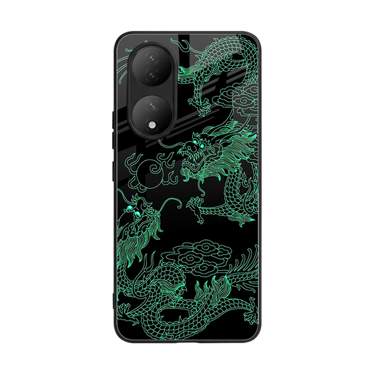 Dragons Green back phone cover | glass case for Vivo-y100