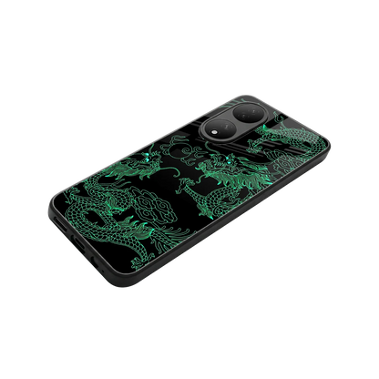 Dragons Green stylish phone case for Vivo-y100 | glossy glass and slim fit