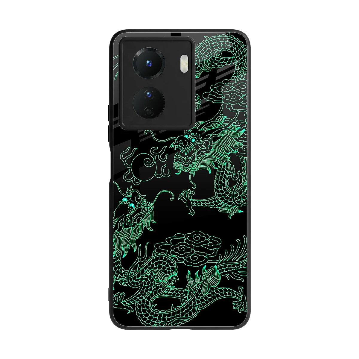 Dragons Green back phone cover | glass case for vivo y16