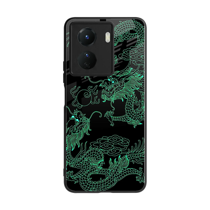 Dragons Green back phone cover | glass case for vivo y16