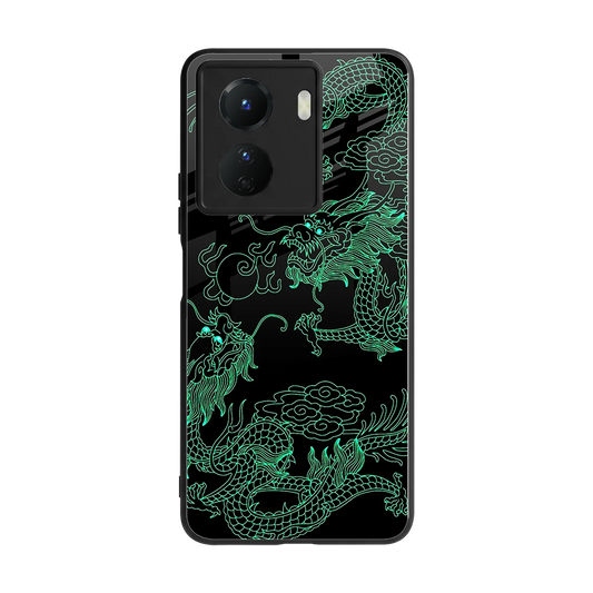 Dragons Green back phone cover | glass case for vivo y16