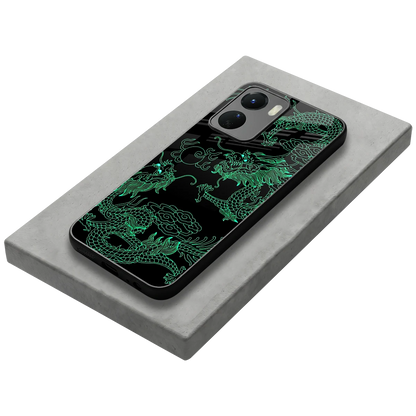 Dragons Green stylish phone case for vivo y16 | glossy glass and slim fit