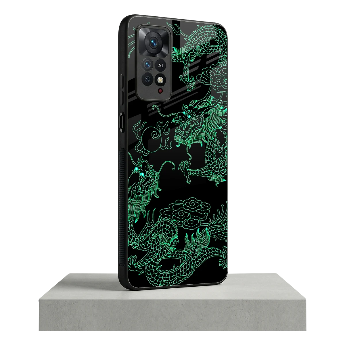 Dragons Green redmi note 11 pro mobile cover | shockproof glass phone case