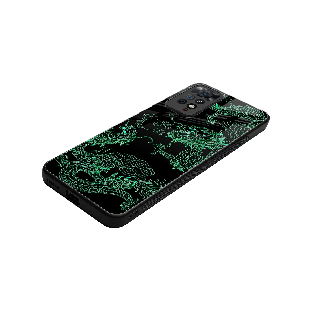 Dragons Green stylish phone case for redmi note 11 pro | glossy glass and slim fit