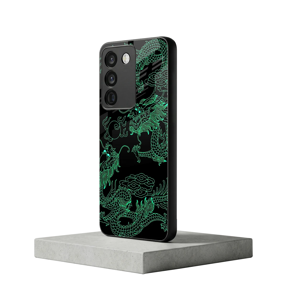 Dragons Green vivo y200 5g mobile cover | shockproof glass phone case