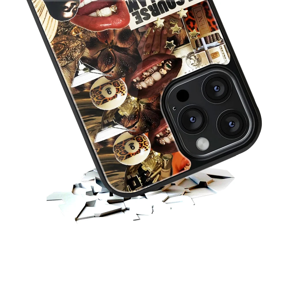 Durable Glass Back Mobile Case for iPhone, Samsung, OnePlus, Google Pixel, Redmi, Vivo, Oppo