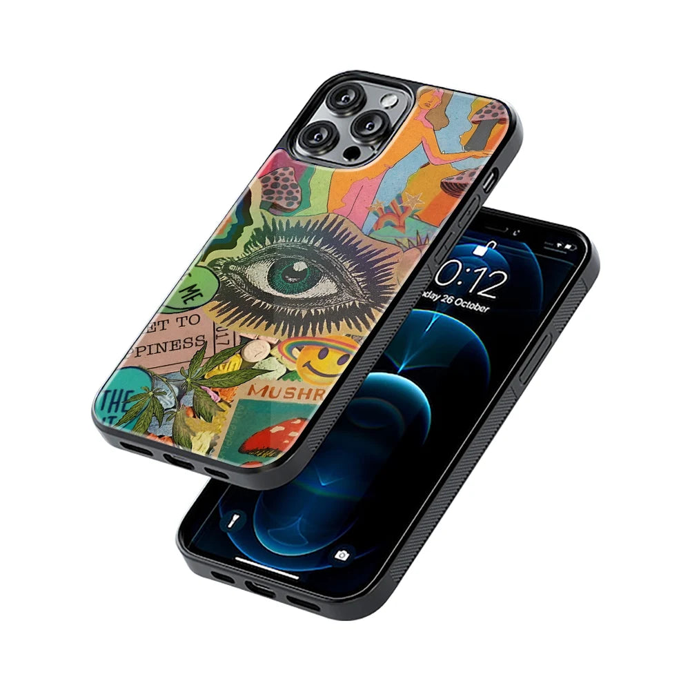 Protective Glass Back Phone Case Compatible with iPhone, Samsung, OnePlus, Pixel & More