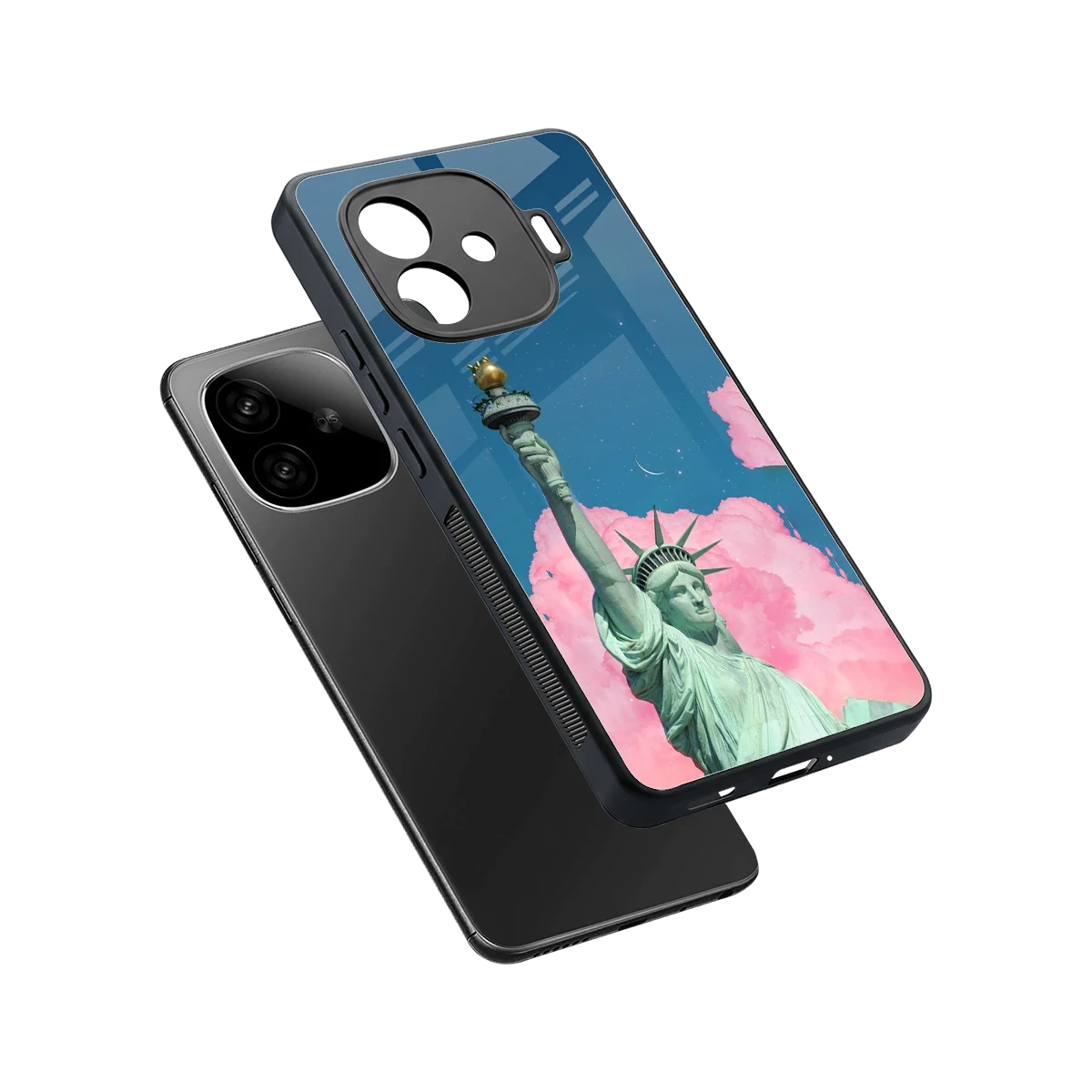 Dreamy Freedom sleek iqoo neo 10r 5g cover with tempered glass back and TPU edges