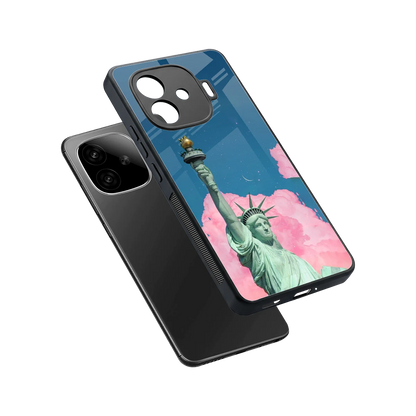 Dreamy Freedom sleek iqoo neo 10r 5g cover with tempered glass back and TPU edges