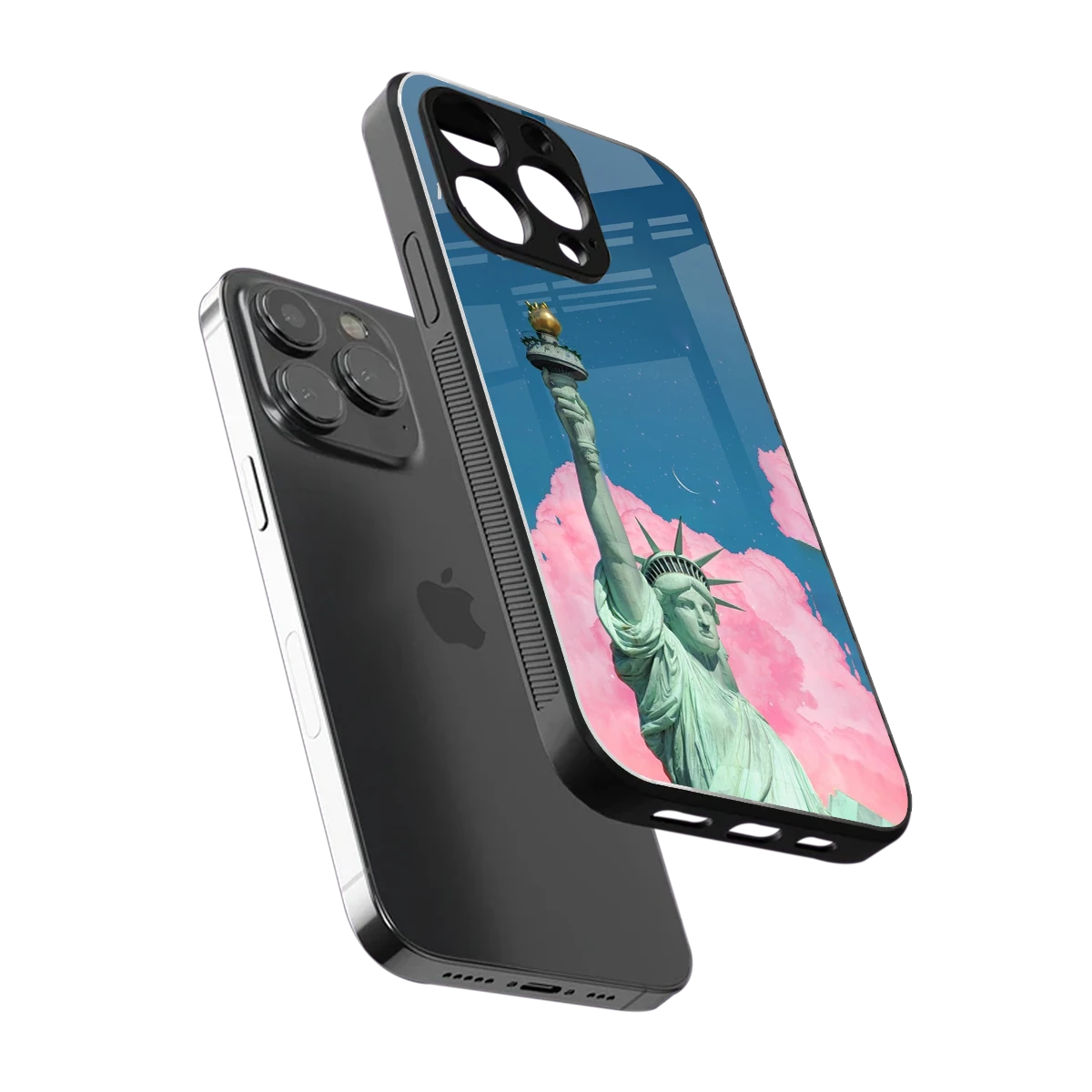 Dreamy Freedom sleek iphone 13 pro cover with tempered glass back and TPU edges