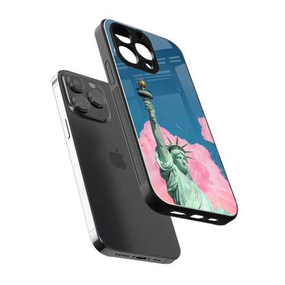 Dreamy Freedom sleek iphone 13 pro cover with tempered glass back and TPU edges