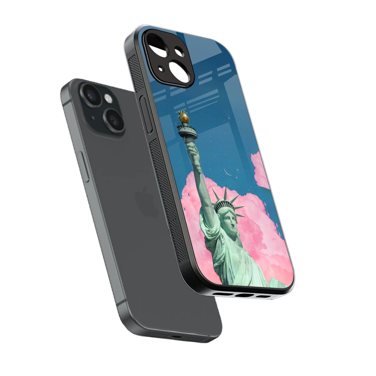 Dreamy Freedom sleek iphone 13 cover with tempered glass back and TPU edges
