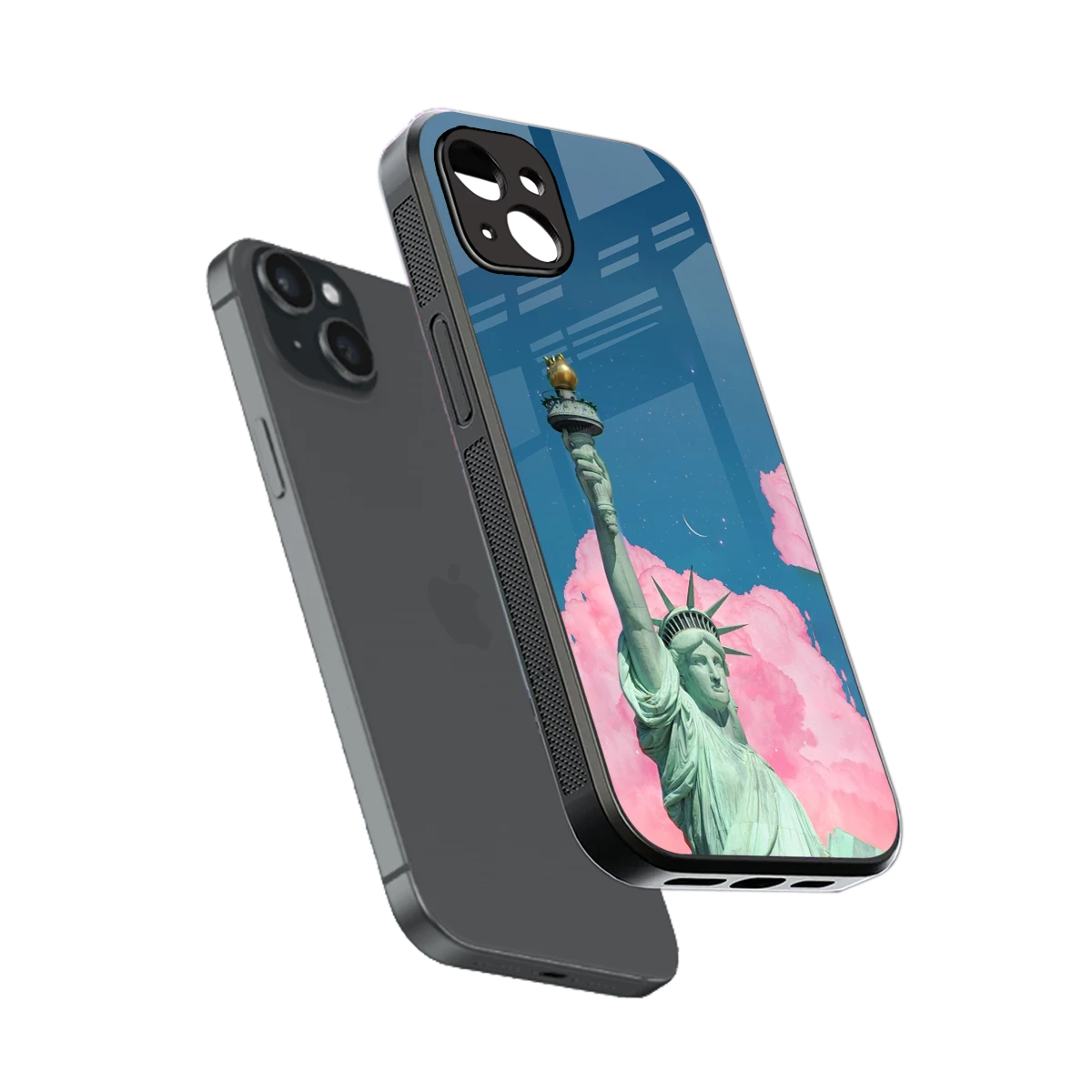Dreamy Freedom sleek iphone 14 plus cover with tempered glass back and TPU edges