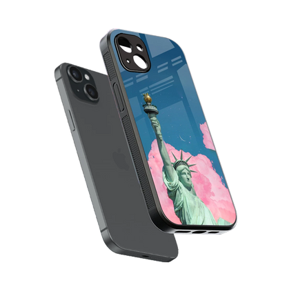 Dreamy Freedom sleek iphone 14 plus cover with tempered glass back and TPU edges