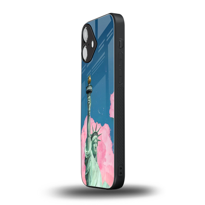 Dreamy Freedom iphone 16 plus mobile cover | shockproof glass phone case