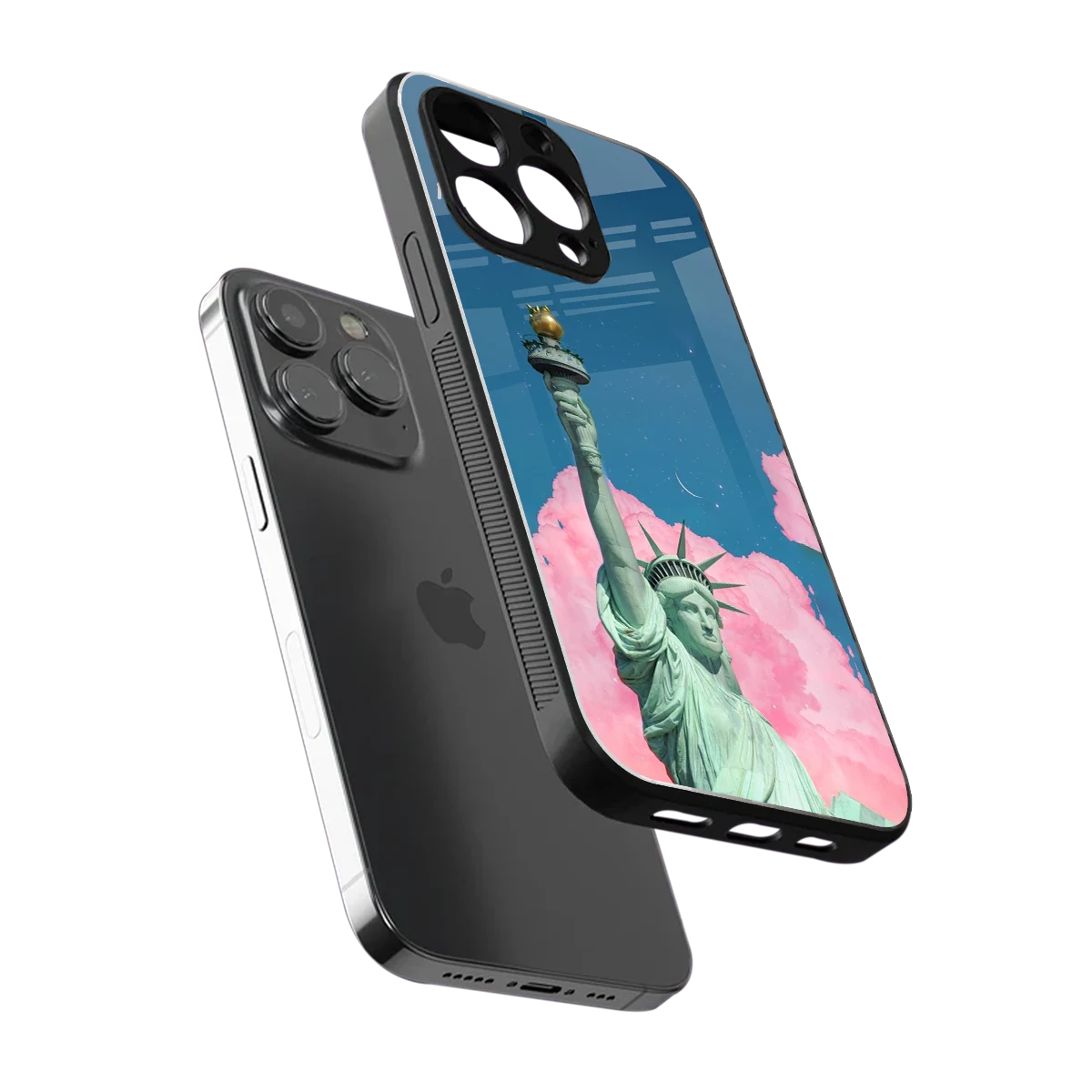 Dreamy Freedom sleek iphone 16 pro max cover with tempered glass back and TPU edges