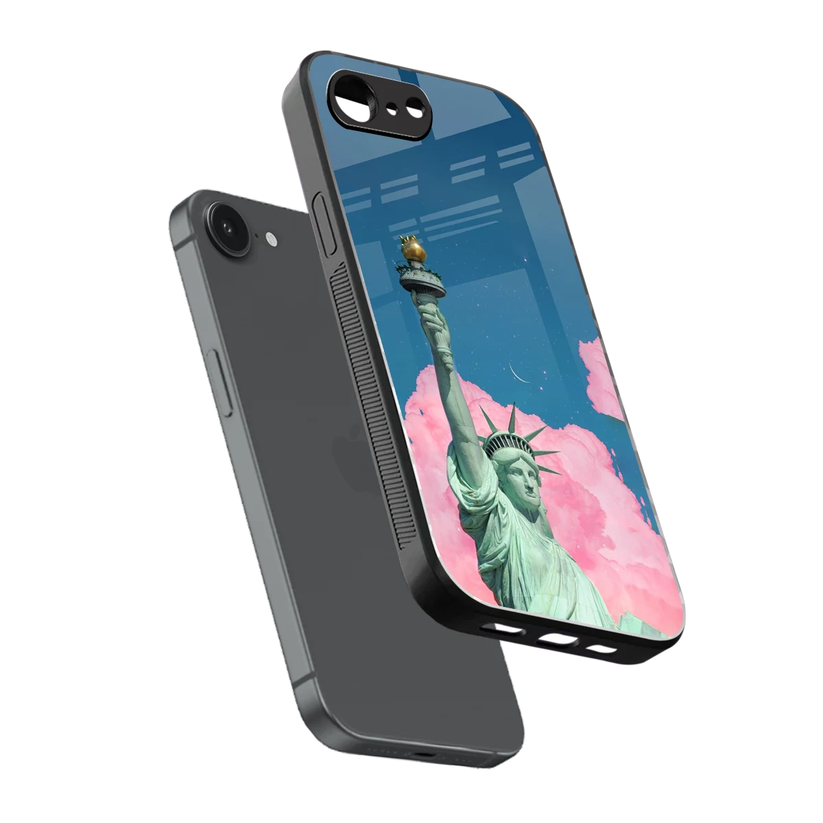 Dreamy Freedom sleek iphone 16e cover with tempered glass back and TPU edges