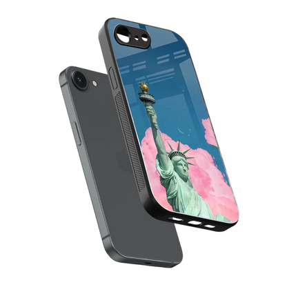 Dreamy Freedom sleek iphone 16e cover with tempered glass back and TPU edges