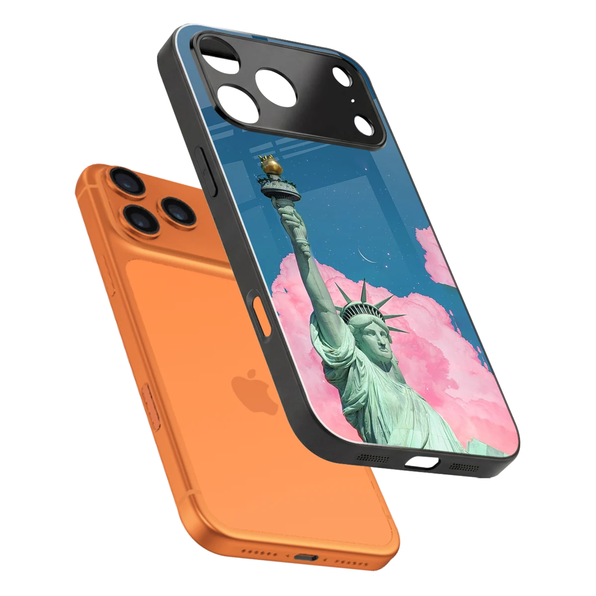 Dreamy Freedom sleek iphone 17 pro max cover with tempered glass back and TPU edges