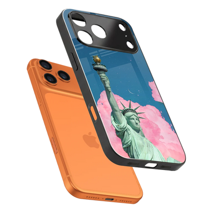 Dreamy Freedom sleek iphone 17 pro max cover with tempered glass back and TPU edges