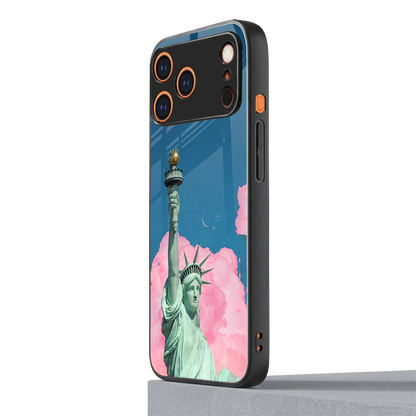 Dreamy Freedom iphone 17 pro mobile cover | shockproof glass phone case