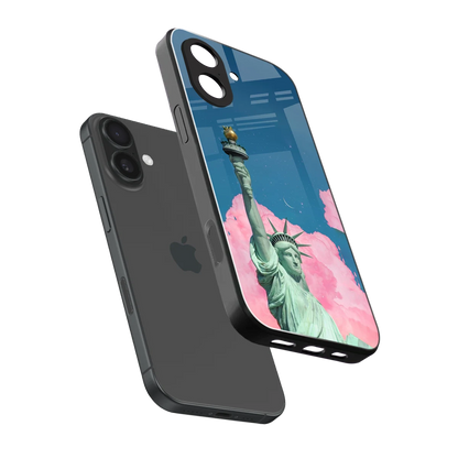 Dreamy Freedom sleek iphone 17 cover with tempered glass back and TPU edges