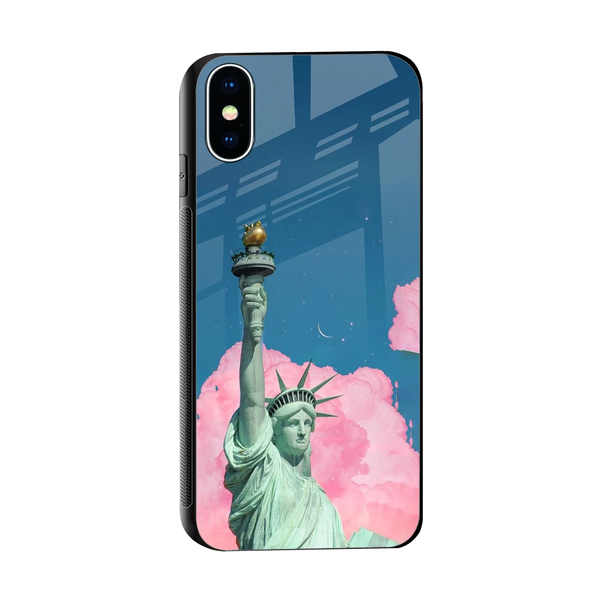 Dreamy Freedom sleek iphone xs cover with tempered glass back and TPU edges