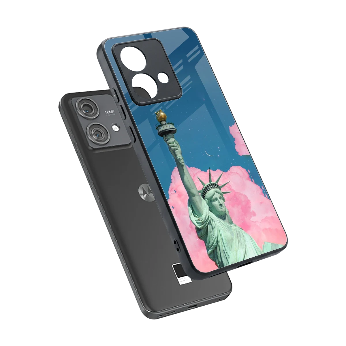 Dreamy Freedom sleek motorola edge 40 neo 5g cover with tempered glass back and TPU edges