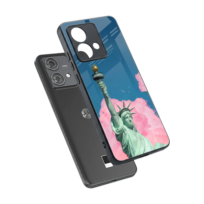 Dreamy Freedom sleek motorola edge 40 neo 5g cover with tempered glass back and TPU edges
