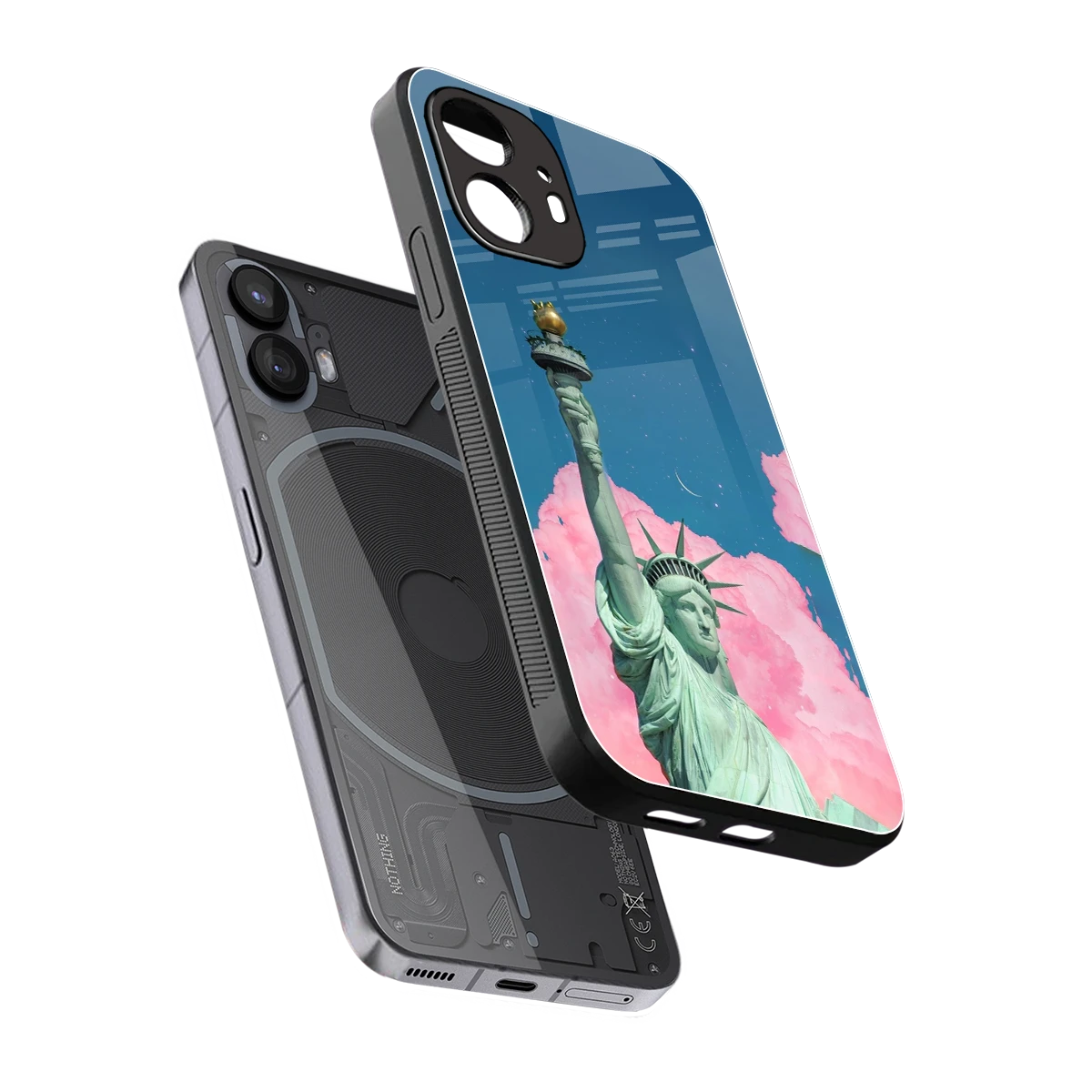 Dreamy Freedom sleek nothing phone 2 cover with tempered glass back and TPU edges