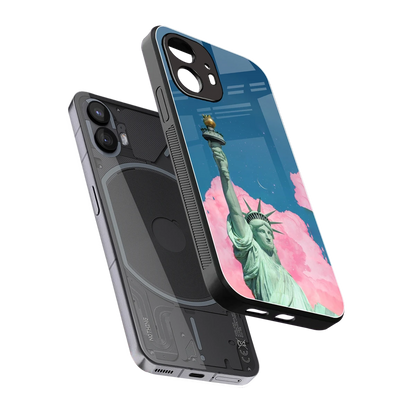 Dreamy Freedom sleek nothing phone 2 cover with tempered glass back and TPU edges