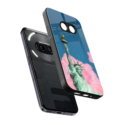Dreamy Freedom sleek nothing phone 2a cover with tempered glass back and TPU edges