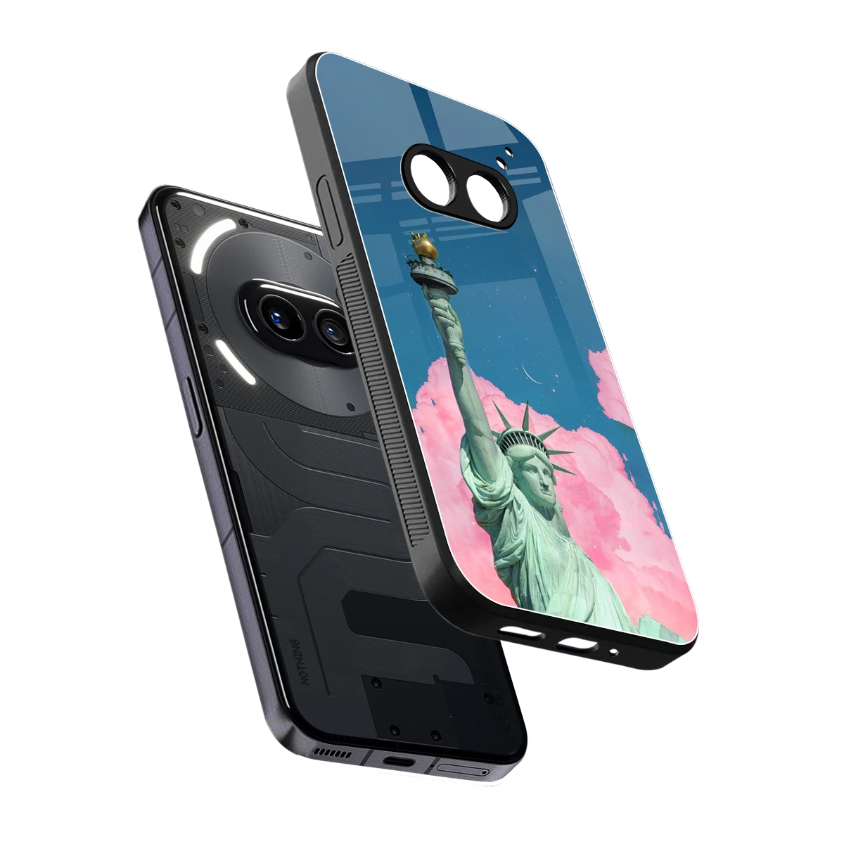 Dreamy Freedom sleek nothing phone 2a plus cover with tempered glass back and TPU edges