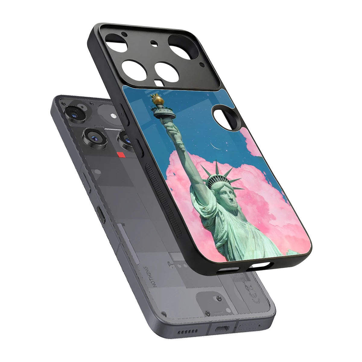Dreamy Freedom sleek nothing phone 3 cover with tempered glass back and TPU edges