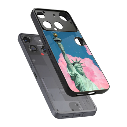 Dreamy Freedom sleek nothing phone 3 cover with tempered glass back and TPU edges