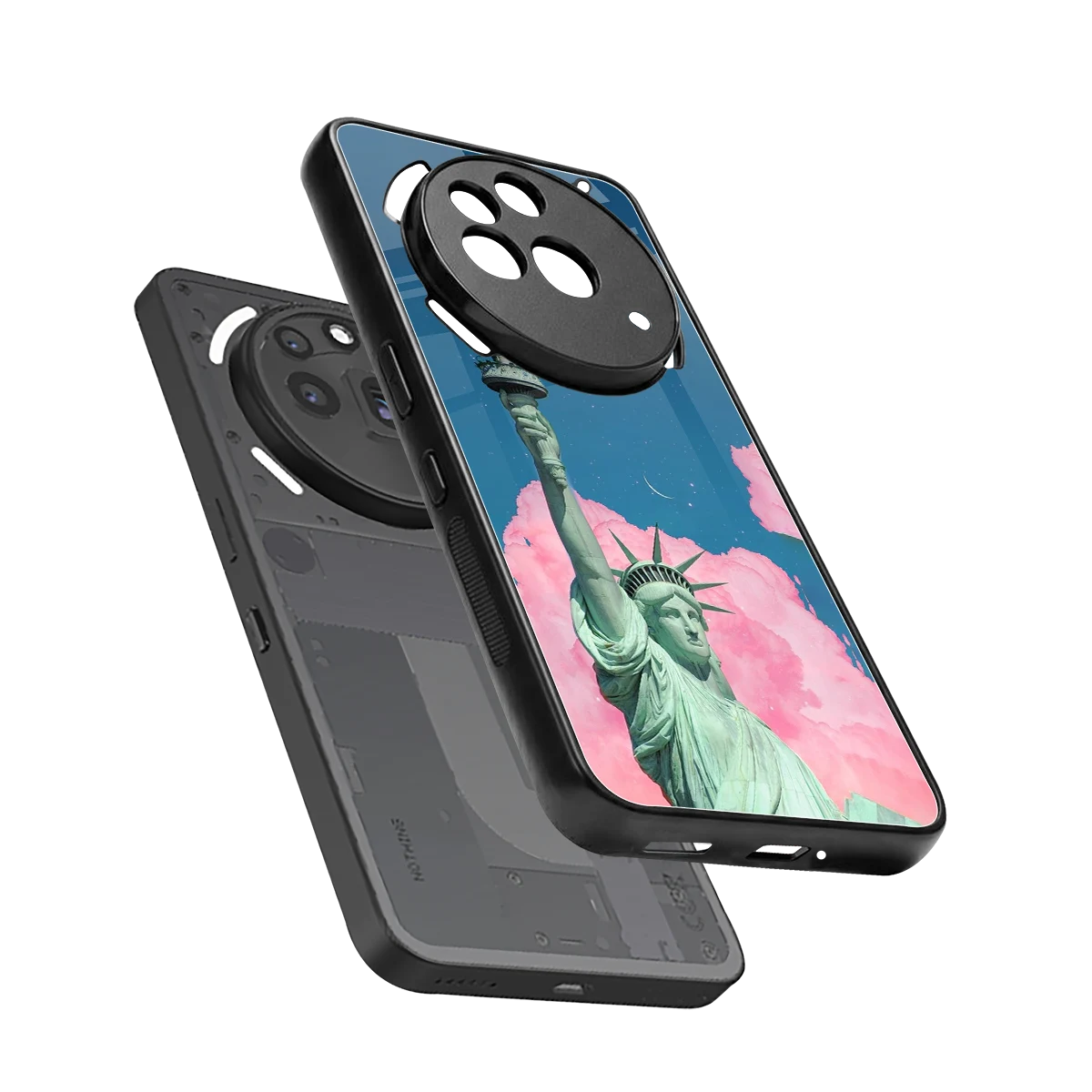 Dreamy Freedom sleek nothing phone 3a pro cover with tempered glass back and TPU edges