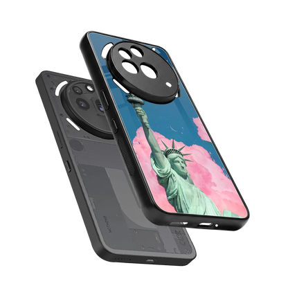 Dreamy Freedom sleek nothing phone 3a pro cover with tempered glass back and TPU edges