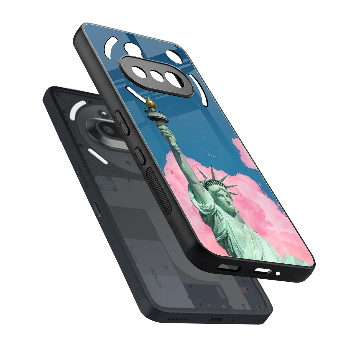 Dreamy Freedom sleek nothing phone 3a cover with tempered glass back and TPU edges