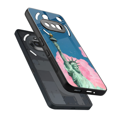 Dreamy Freedom sleek nothing phone 3a cover with tempered glass back and TPU edges