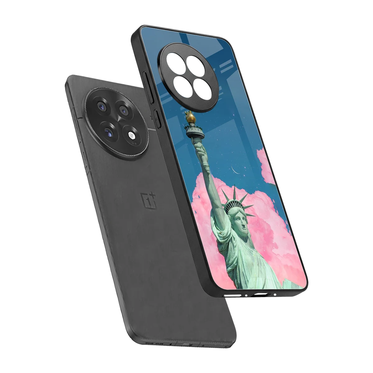 Dreamy Freedom sleek oneplus 13r cover with tempered glass back and TPU edges
